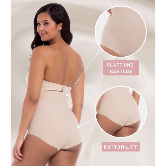 Magic BodyFashion Firm Control High Waist Shapewear Brief Latte Size XXL - Picture 4 of 6